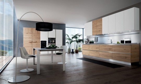 Cucina contemporanea, ma senza rinunciare al calore del legno ... Cucina contemporanea, ma senza rinunciare al calore del legno ...